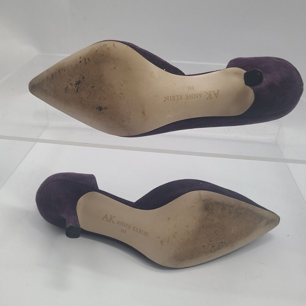 Anne Klein Christa Womens Dark Purple Suede Stiletto Pumps US Sz 8M - Picture 5 of 9